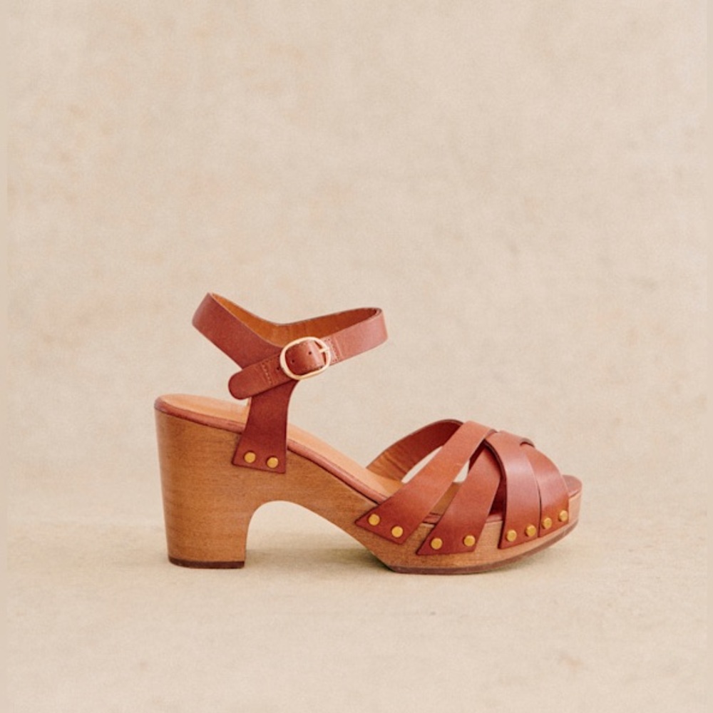 Sézane Isabelle Clogs in Smooth Camel FR 38 / US 7 - Picture 3 of 14